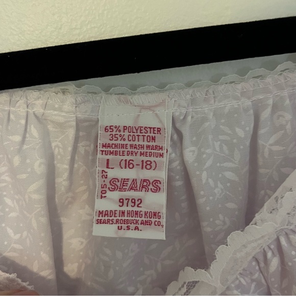 Vintage Sears nightgown midi women's Large floral cotton blend house dress - Picture 2 of 8